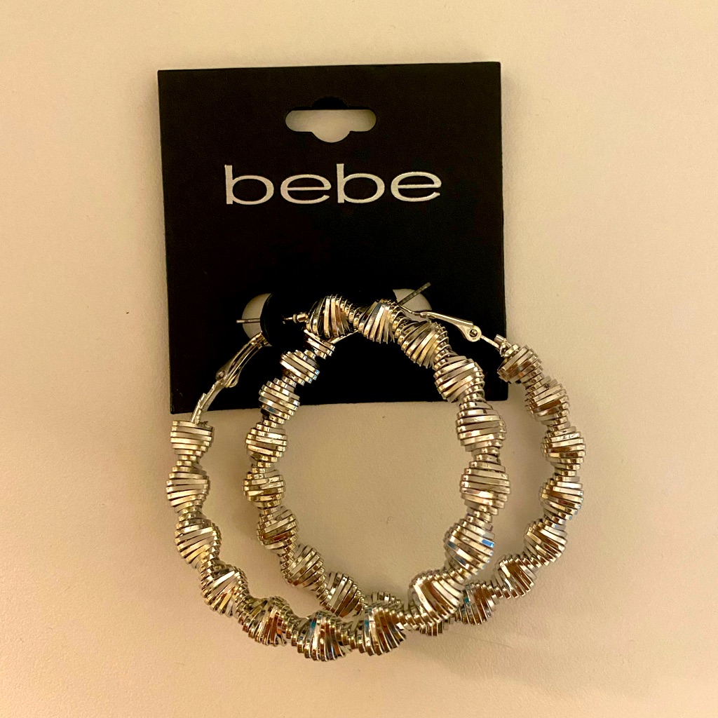 Large Hoop Bebe Earrings 15$